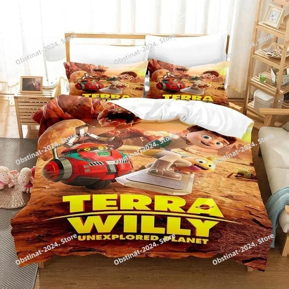 3D Movie Terra Willy Astro Kid Bedding Set Printed single Comforter Quilt Duvet Cover Pillow Case 3 Pieces Sets Kids Adult Size