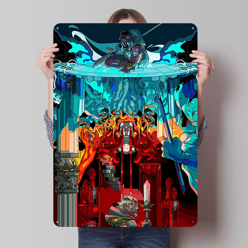 Hades Game Art Tinplate Poster Customized Wall Art Vintage Metal Signs Retro Tin Plaque for Decoration Bedroom Custom Plate Home