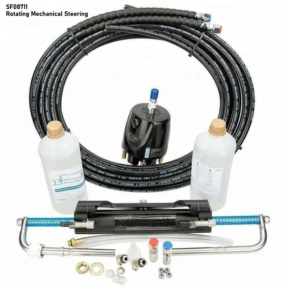

Marine Outboard Hydraulic Mechanical Steering Polished Stainless Steel Steering Kits for Marine Ourboard Engines Up to 60hp