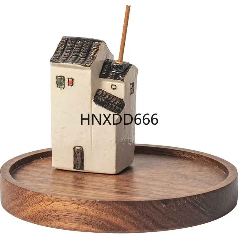 

Creative Ceramic House Incense Insert Base Zen Home Study Desk Decoration Home Tea Ceremony Aromatherapy Stove