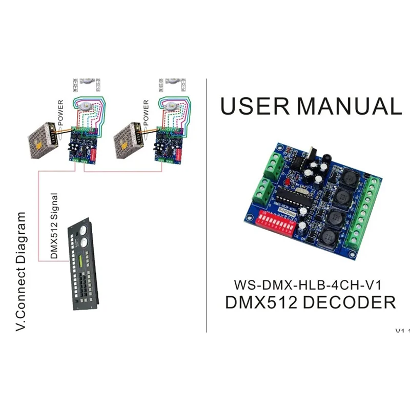 4CH DMX512 Decoder DC5V-36V Constant Current 350MA/700MA*4 Channel DMX512 RGBW Controller 4 group alone led(6pin) Output dimmer
