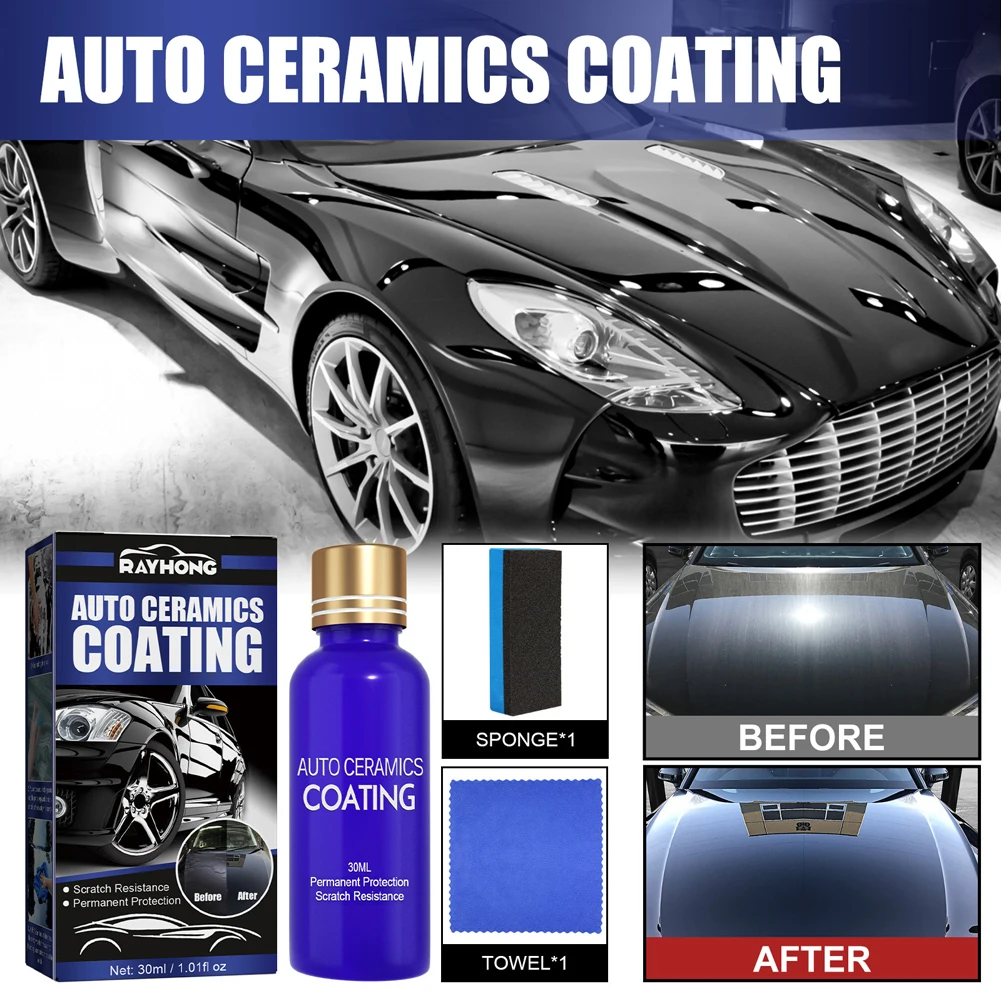 Car Repairing Spray with Sponge Car Polish Nano Coating with No-dust Cloth Car Ceramic Coating Liquid Waterproof Car Maintenance