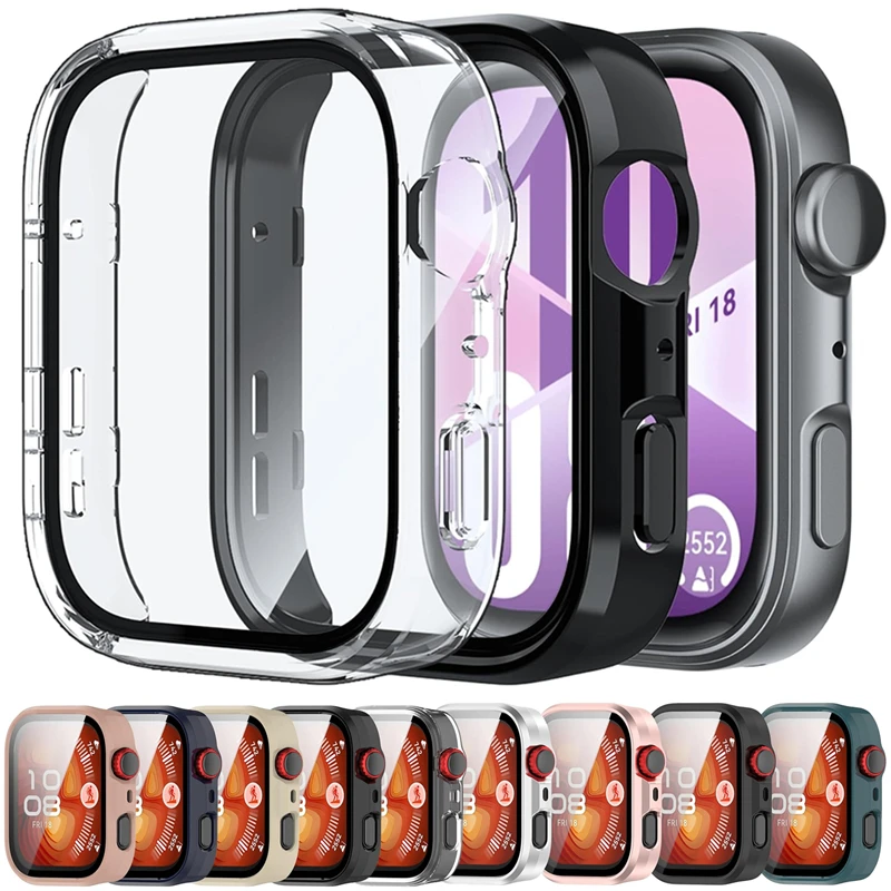 

Glass+Case for Huawei Watch Fit 3/4/4 Pro Tempered Glass Screen Protector Hard PC Protective Bumper Huawei Fit4/4Pro Accessories