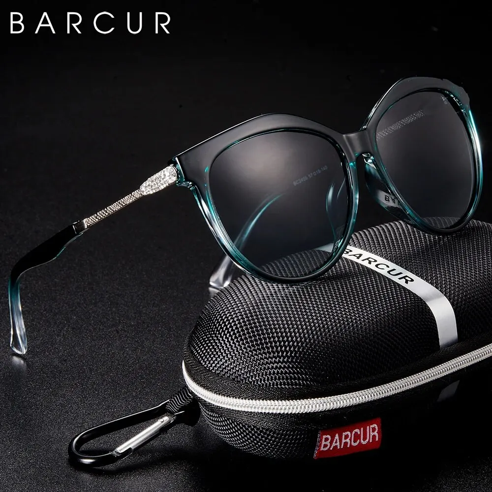 BARCUR Polarisierte Cat Eye Sonnenbrille Frauen Gradienten Runde Sonnenbrille für Frauen Oculos Lunette De Soleil Femme