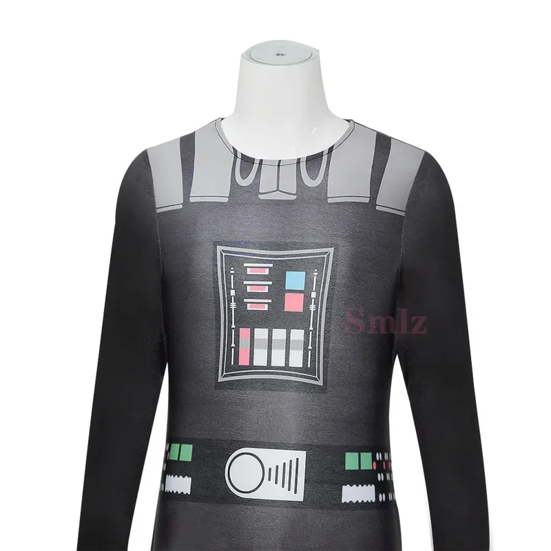 2025 New Reneefor Halloween cosplay costume for Kids black Darth jumpsuit outfit Vader cosplay boys birthday party costume AA
