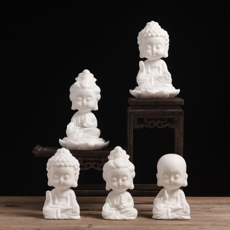 DSA tea pet ornament can raise white ceramic Guanyin Buddha statue, and the is to the small utensils of Zen monks at home.