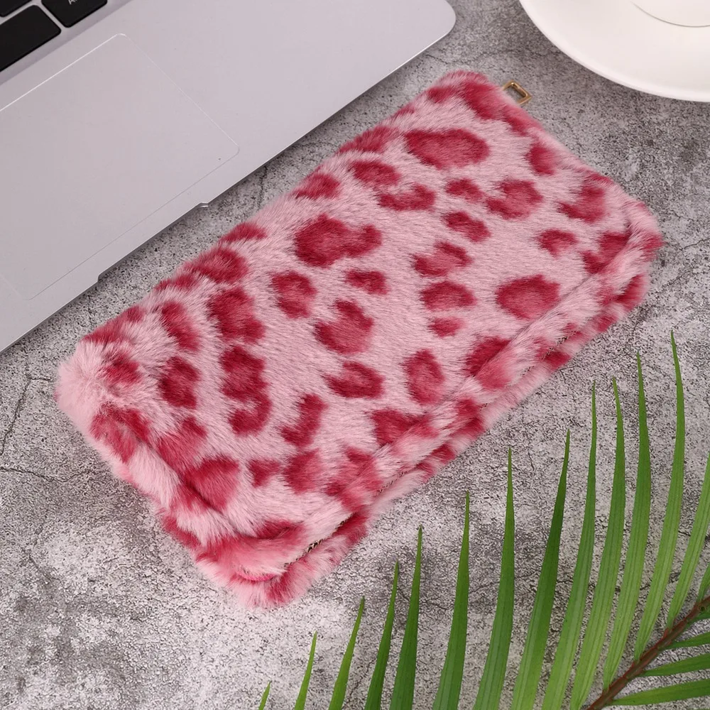 

Трендовый плюшевый кошелек Zero, многофункциональная портативная сумка для карт, кошелек большой емкости с леопардовым принтом