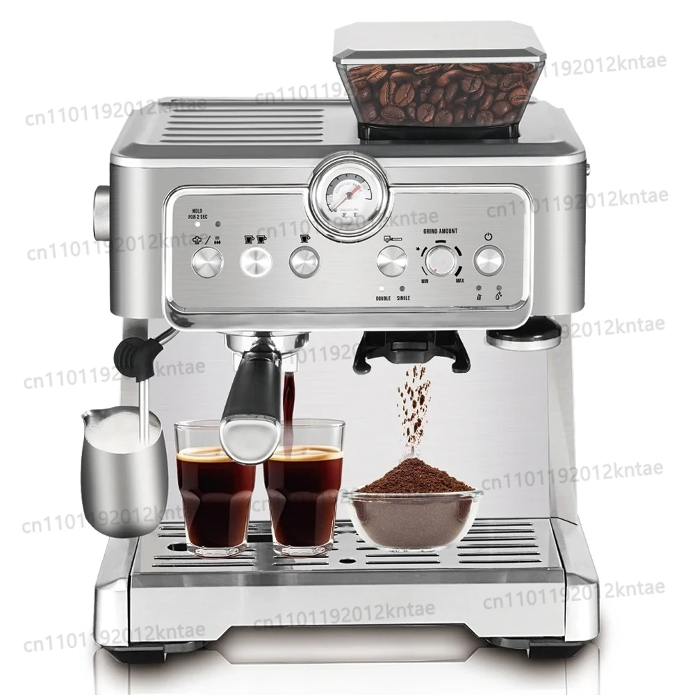 Compact italian-style semi-automatic espresso machine with milk frother - all-in-one home coffee maker