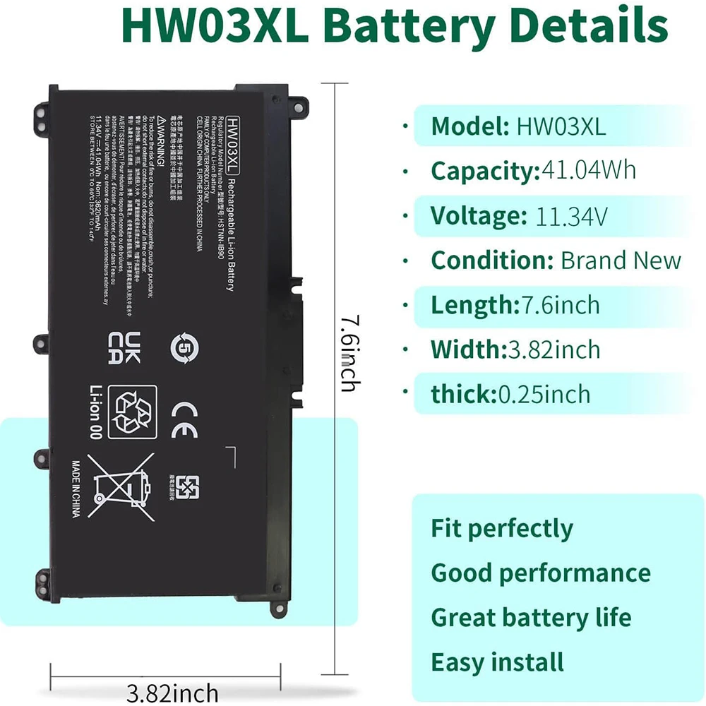 HW03XL L97300-005 Battery for HP Pavilion 15-EG 15-EH 15Z-EH 17-CN 17t-CN 17-CP 17z-cp100 17S-CU 15t-eg100 15z-eh100 15-EG0XXX