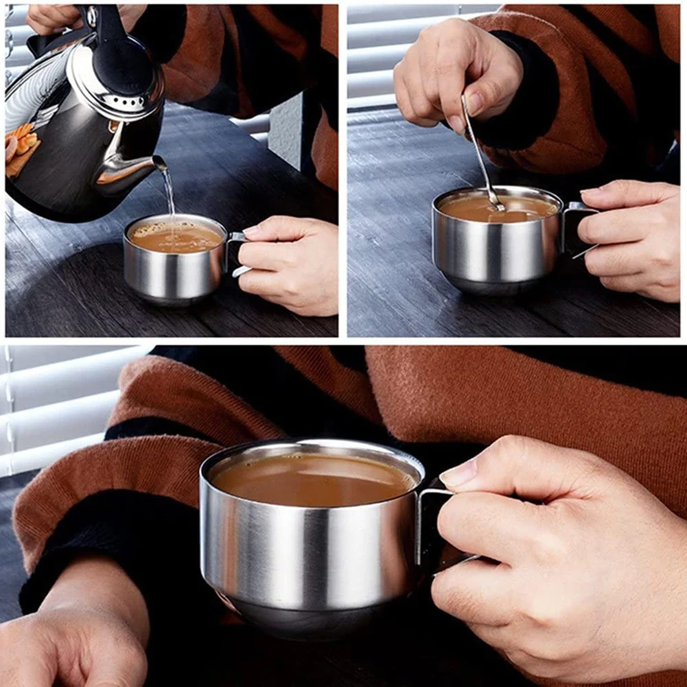 Insulated Mug Insulated Coffee Mug Double-wall Insulation Rust-resistant Stainless Steel Compact 100ml Capacity