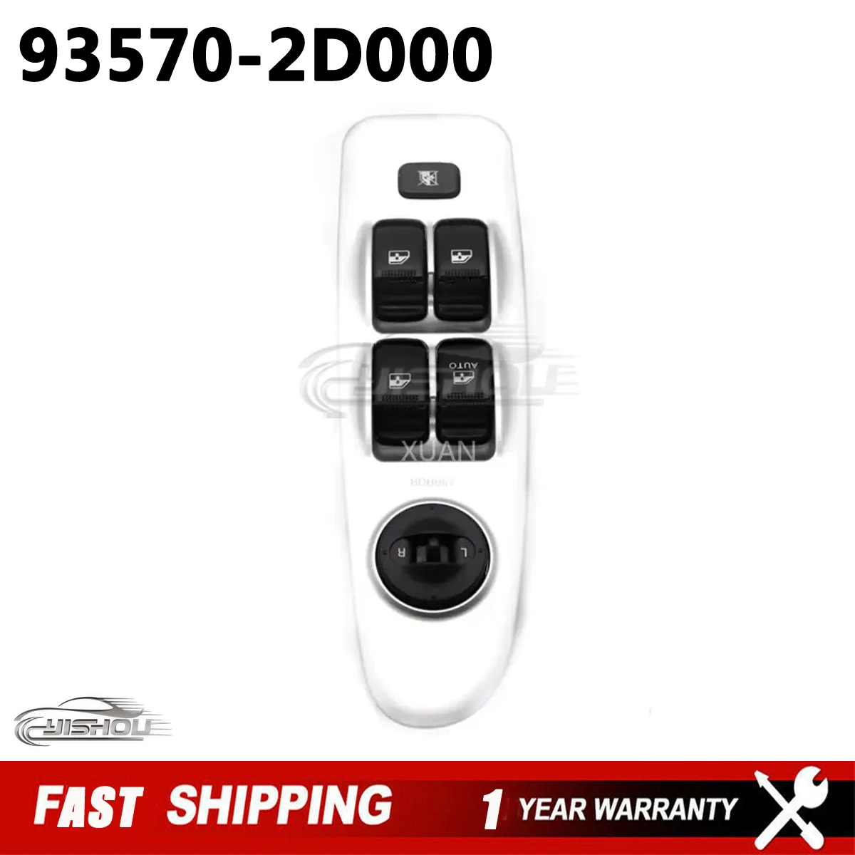 93570-2D000 Front Left Driver Side Power Window Master Control Switch Button for Hyundai Elantra 2.0L 2001-2006