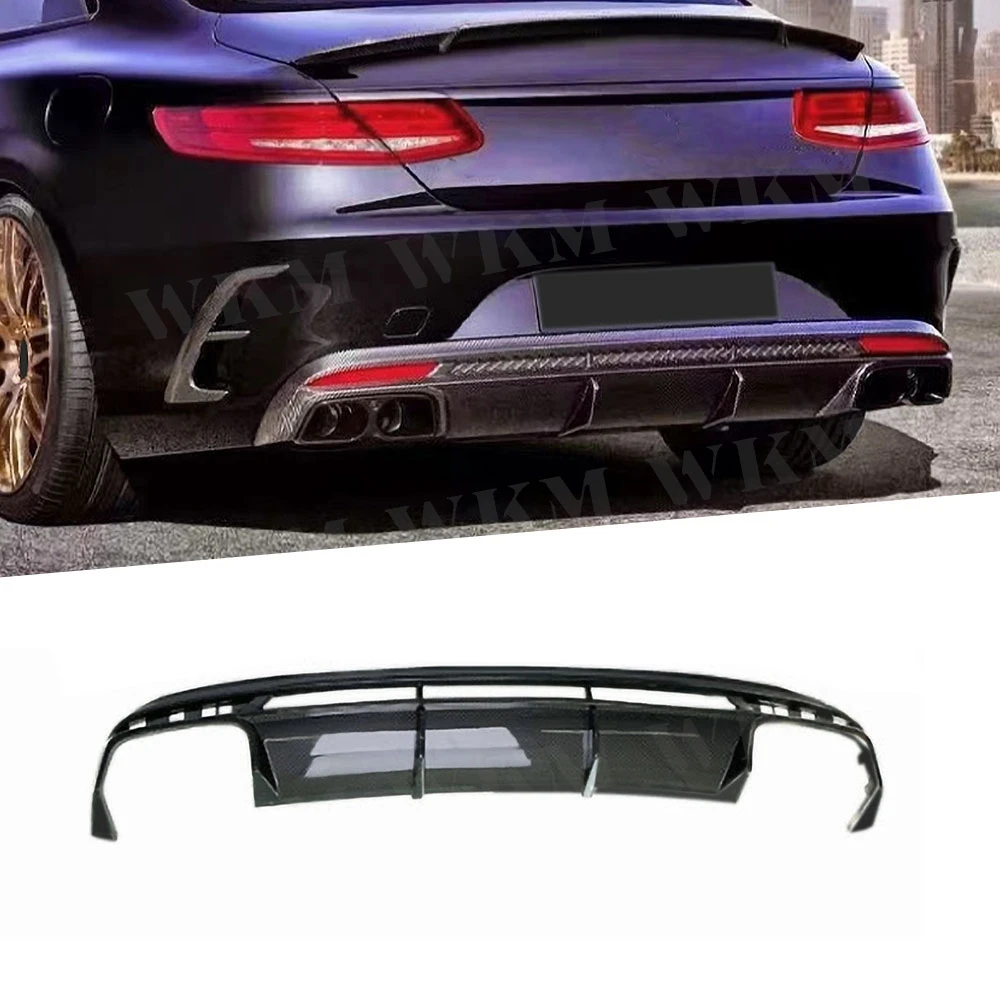 

Carbon Fiber Rear Diffuser Lip Spoiler For Benz S Class W217 C217 S63 S65 AMG Coupe 2014-2019 Bumper Guard FRP