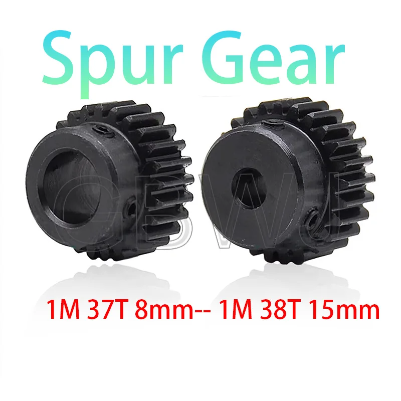 

1Pcs 1M 45T Spur Gear Bore 6 8 10 12 14 15mm 45# Steel Blackening Transmission Gears 1M Module 37 Tooth Pinion DIY Accessories