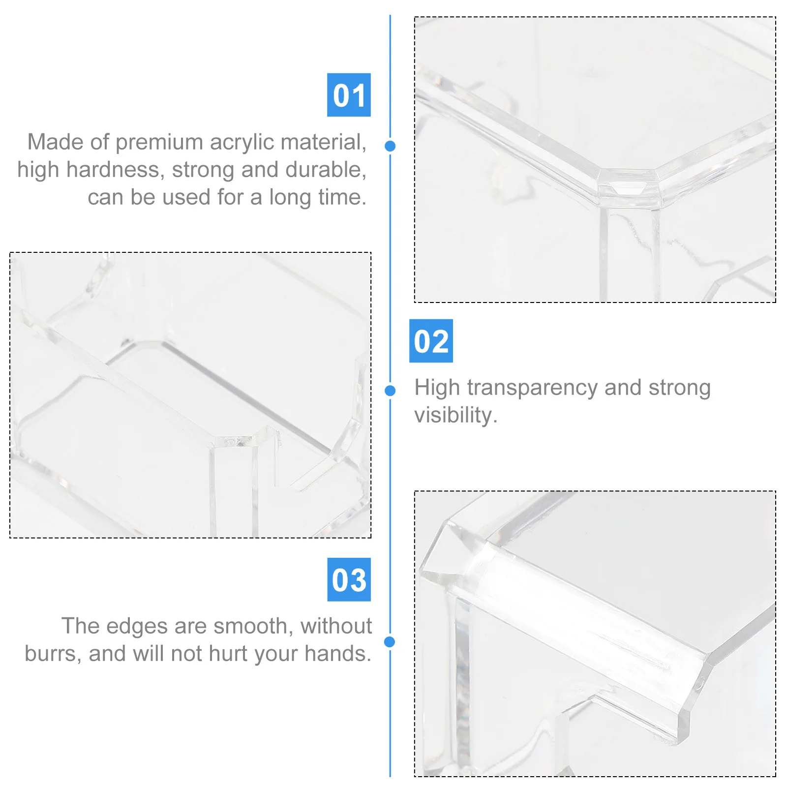 

2Pcs Candy Bag Box Premium Acrylic Storage Container Portable Clear Organizer for Home Restaurant Office