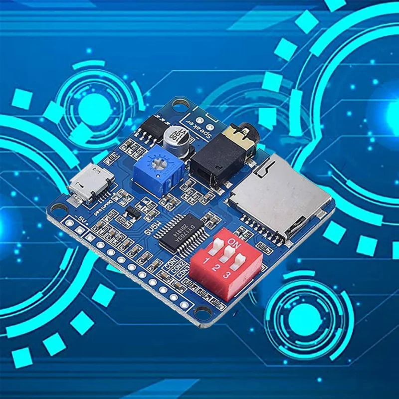 ABFT-3X DY-SV5W وحدة تشغيل الصوت لمشغل موسيقى MP3 مضخم تشغيل الصوت 5 واط SD/TF بطاقة متكاملة UART I/O الزناد