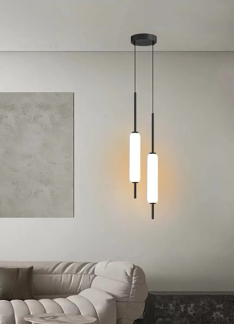 Imagem -02 - Moderno Led Luzes Pingente para o Quarto Tubo de Vidro Branco Pendurado Decoração da Lâmpada Sala de Jantar Escada Escada Luminária Cabeças