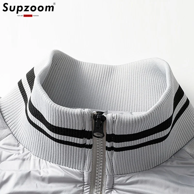Supzoom 2025 New Arrival Top Fashion Splice Thickened Winter Triangle Marker Warm Casual Winter Down Jackets Men