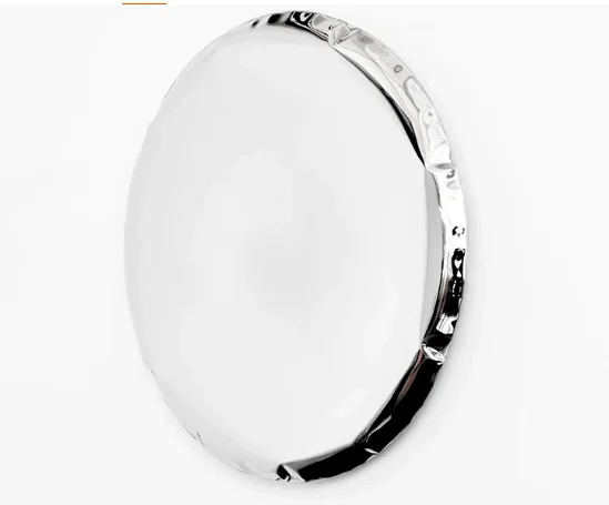 Electroplated Stainless Steel Round Decor Mirror Luxury Home Living Room Background Wall Hanging Decorative Mirror image 4