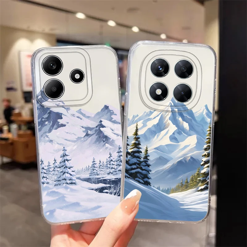 เคสสำหรับเสี่ยวมี่ โพโค X3 เอ็นเอฟซี X3 โปรเคสโทรศัพท์แบบนิ่มสุขสันต์วันคริสต์มาสหิมะฤดูหนาวที่สวยงาม