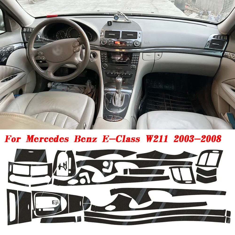 

Для Mercedes-Benz E Class W211 2003-2008 5D наклейка из углеродного волокна внутренняя отделка панели