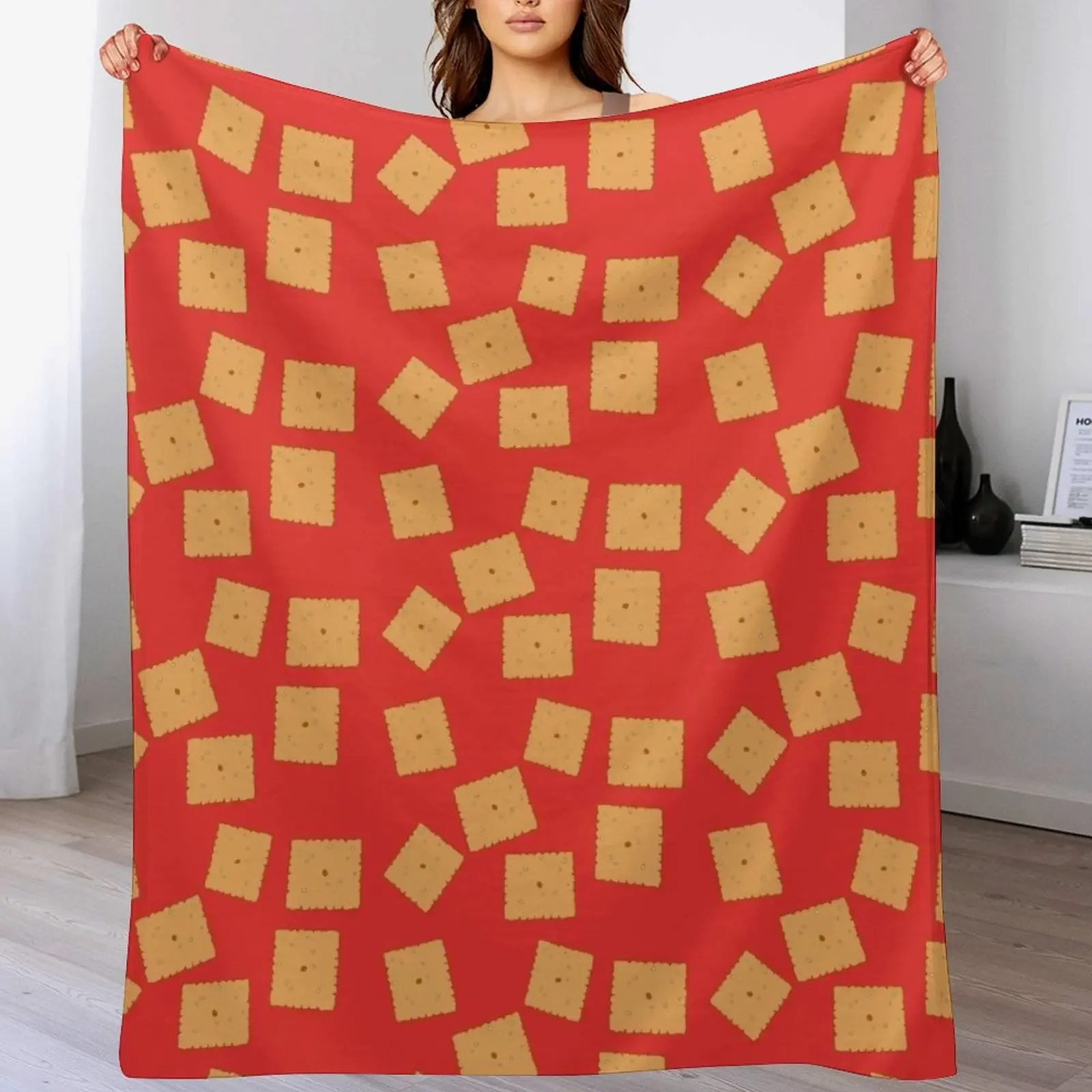 

Cheez IT inspired artwork Throw Blanket Warm Plush Fuzzy Blanket for Living Room