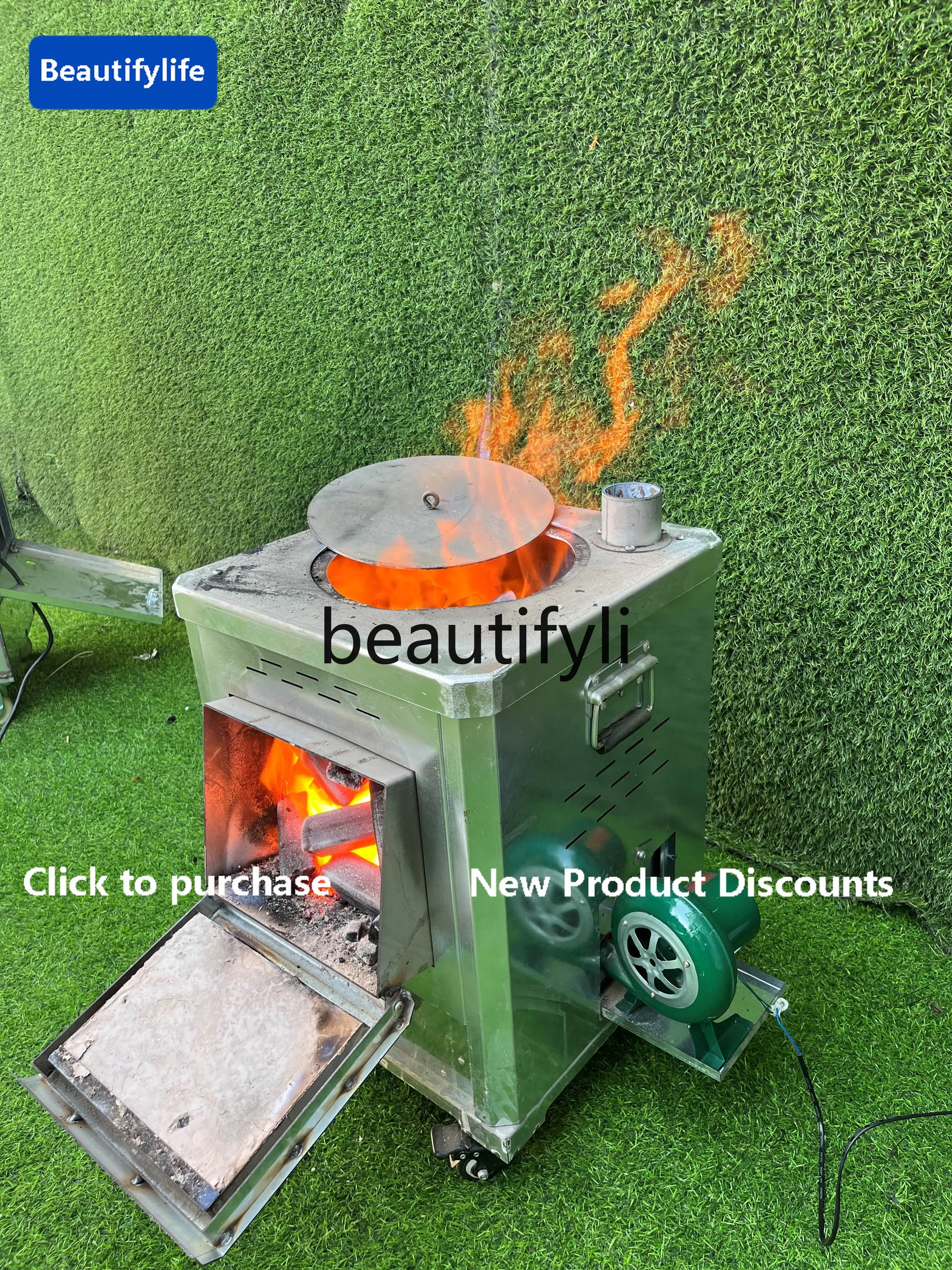 

a56 Коммерческий магазин для барбекю с горячим горшком делает огонь и поднимает угольную печь, утолщенную теплоизоляцию, карбоновую точку