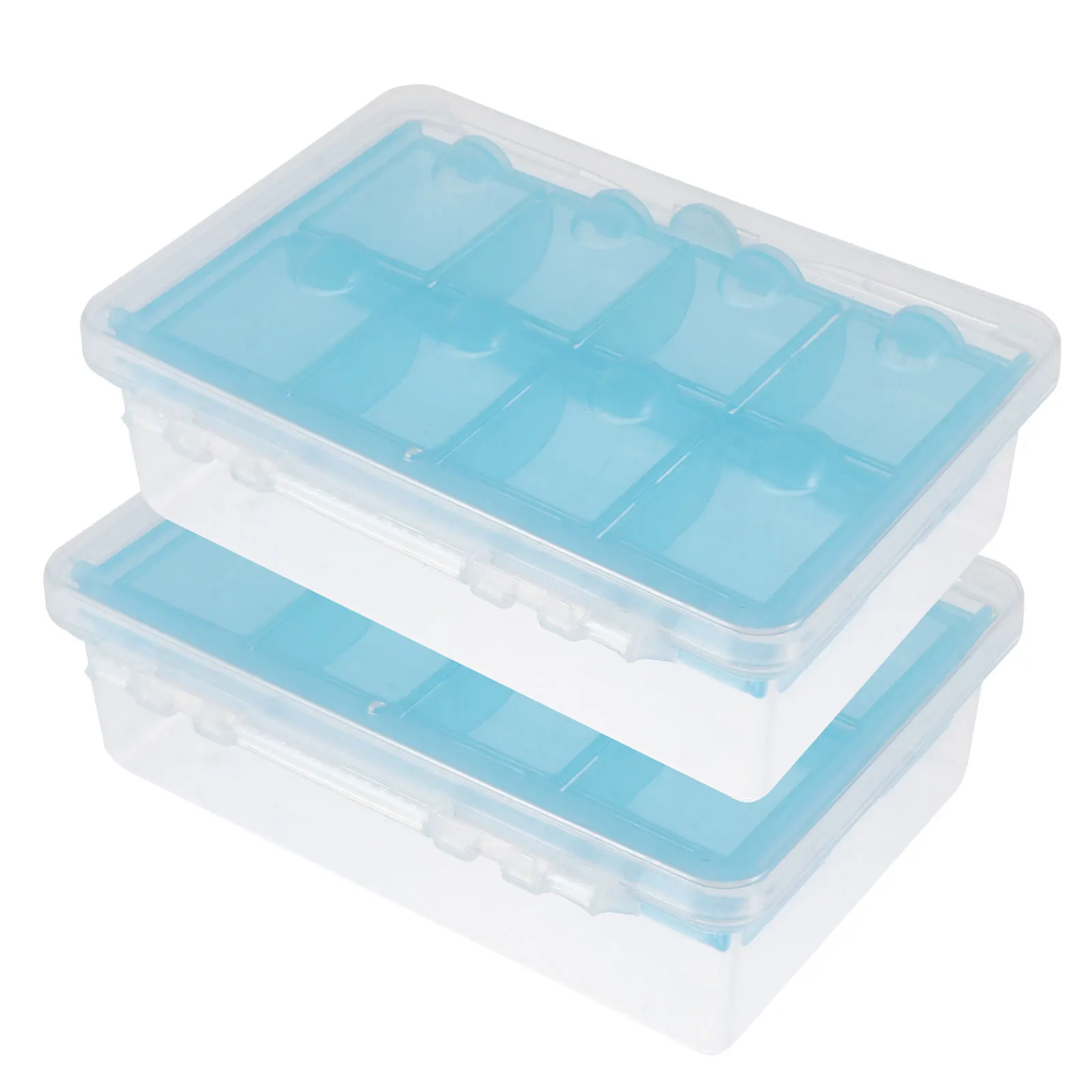

2pcs Pill Organizer Double +1 Compartments Portable Medicine Box Travel Dispensing Pp Case Storage Pill Box Health Care