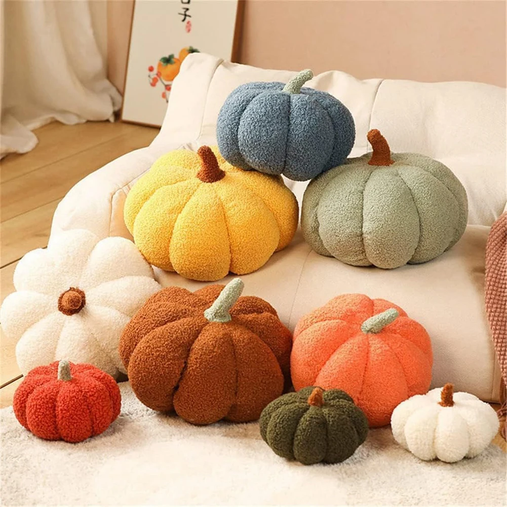 Soft Pumpkin Pillow Sofa Cushion Bedroom Decoration Kids Gifts Baby Soothing Hallowen Teddy Fleece Funny Pillow Party Home Decor