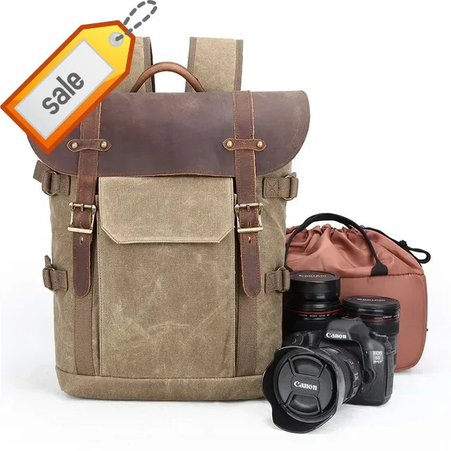 M212 New Canvas Waterproof Photography Bag Outdoor Wear-resistant Large Camera Photo Backpack Men for Nikon/Canon/ Sony/Fujifilm