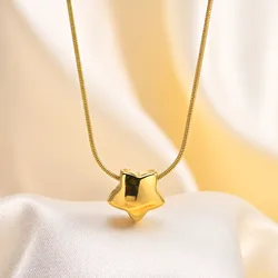 Stainless Steel Necklace Heart/Star Shape Full Light Snake Chain for Girls Fashion Pendant Simplicity Accessories Party Gifts