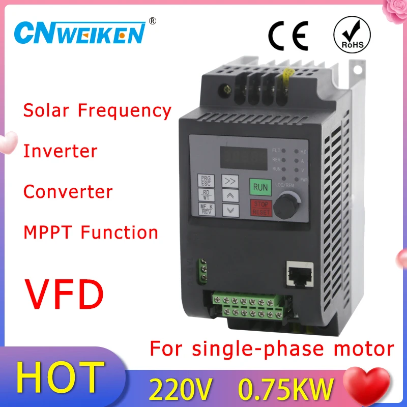 1.5kw/2.2kw/4kw DC200-400V or 220V input to 220V 3 phase output Solar Frequency Inverter ac drives Frequency converter For Motor