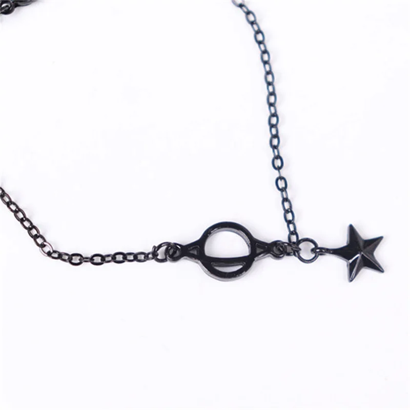 New Black Star Planet Pendant Bracelets Gothic Punk Geometry Adjustable Bracelet For Women Fashion Jewelry Wholesale Gift
