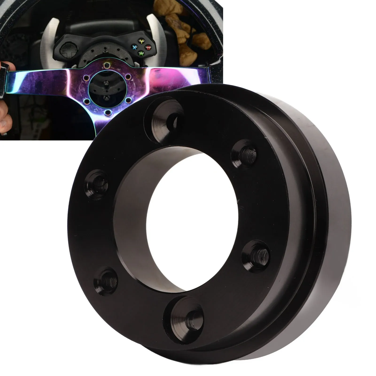 70mm Steering Wheel Adapter Plate Aluminium Alloy for Logitech G29 G920 13 14in Steering Wheel Hub Adapter Plate