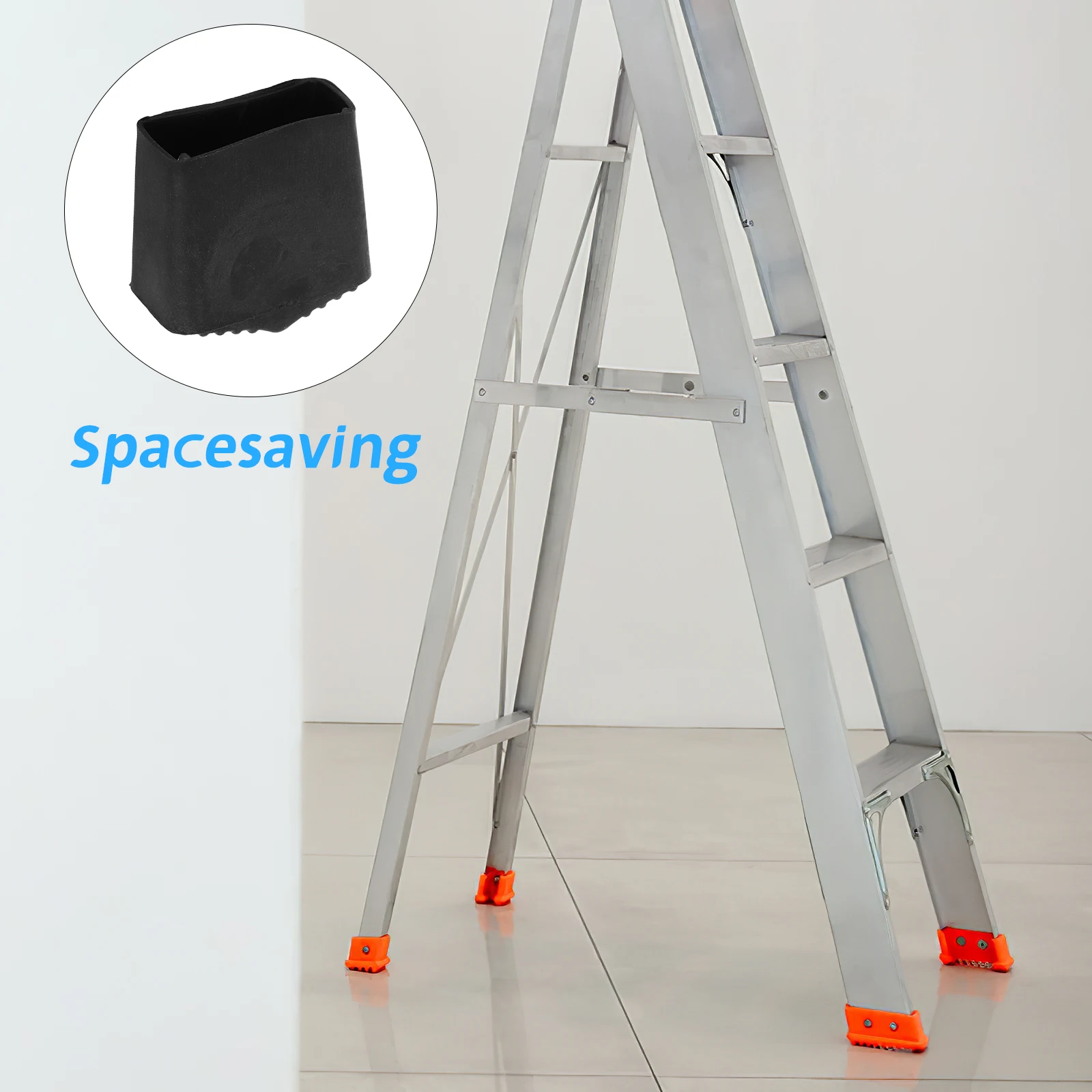 

5pcs Folding Ladder Pads Antislip Black Extension Foot Cover Stairs Home Square Rubber Caps Lightweight Portable Stability