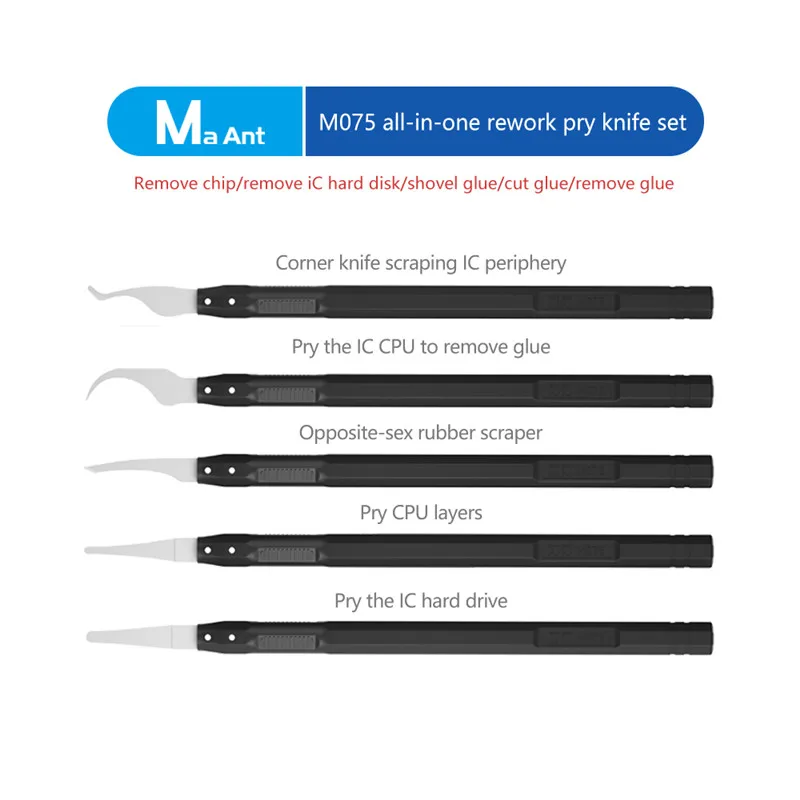 MAANT M075 Reparatur Neugieriges Messer-Set für Handy Tablet Motherboard Reparatur Chip/IC Festplatte Kleber Schaben Hand Werkzeuge