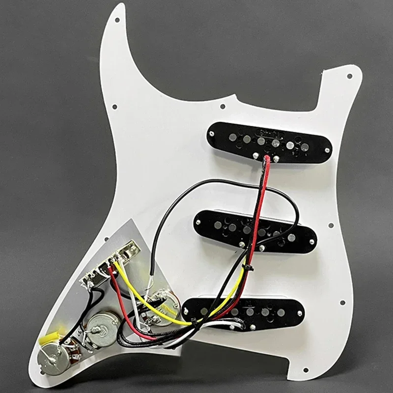 

Alnico 5 SSS Prewired Guitar Pickguard Loaded Pickguard Staggered Pickups 50/50/52mm for FD ST Guitar 9 Colors Choose