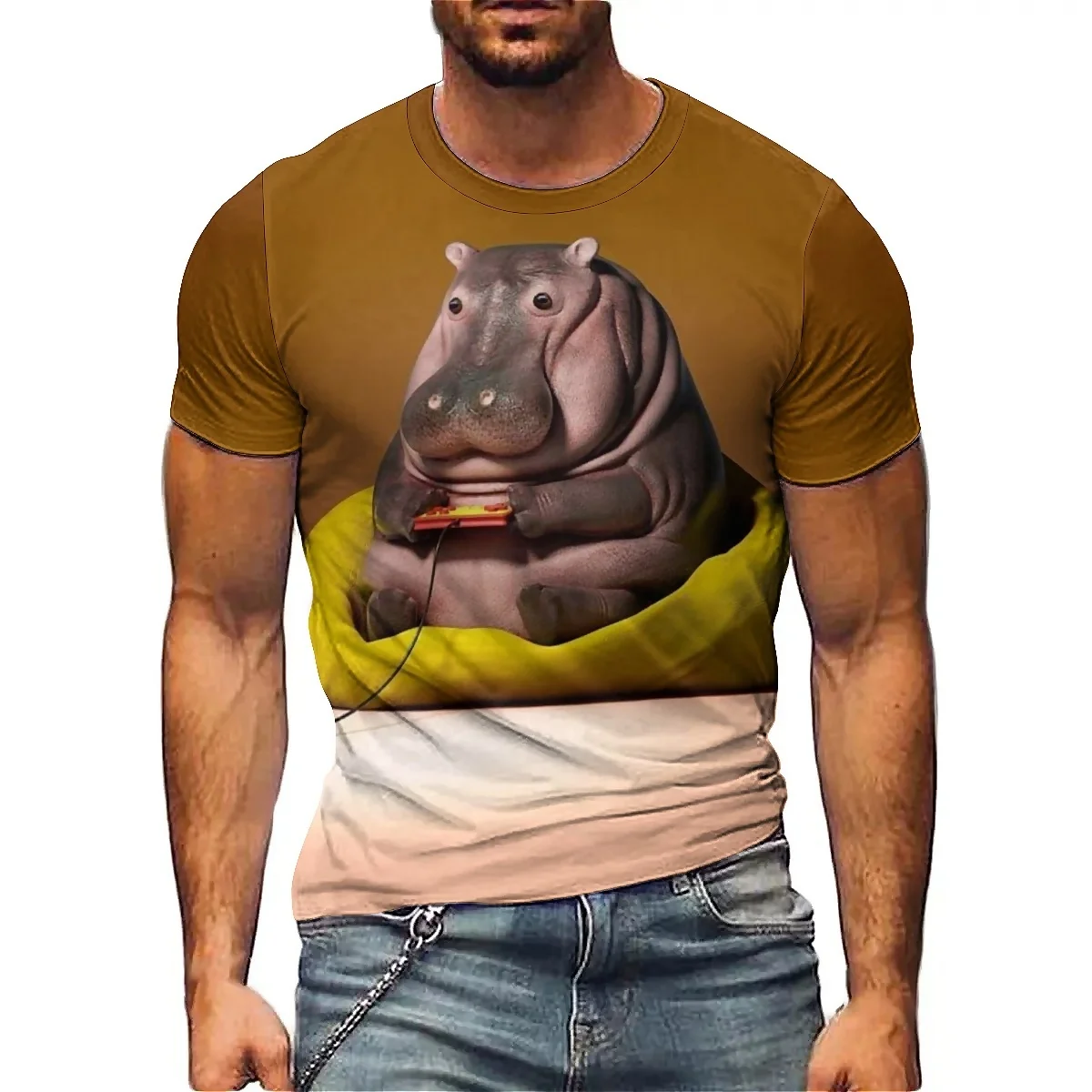 Christmas Chinese Pattern Men's 3D Printed Short-Sleeve T-Shirt - High-Quality Men's Printed Top