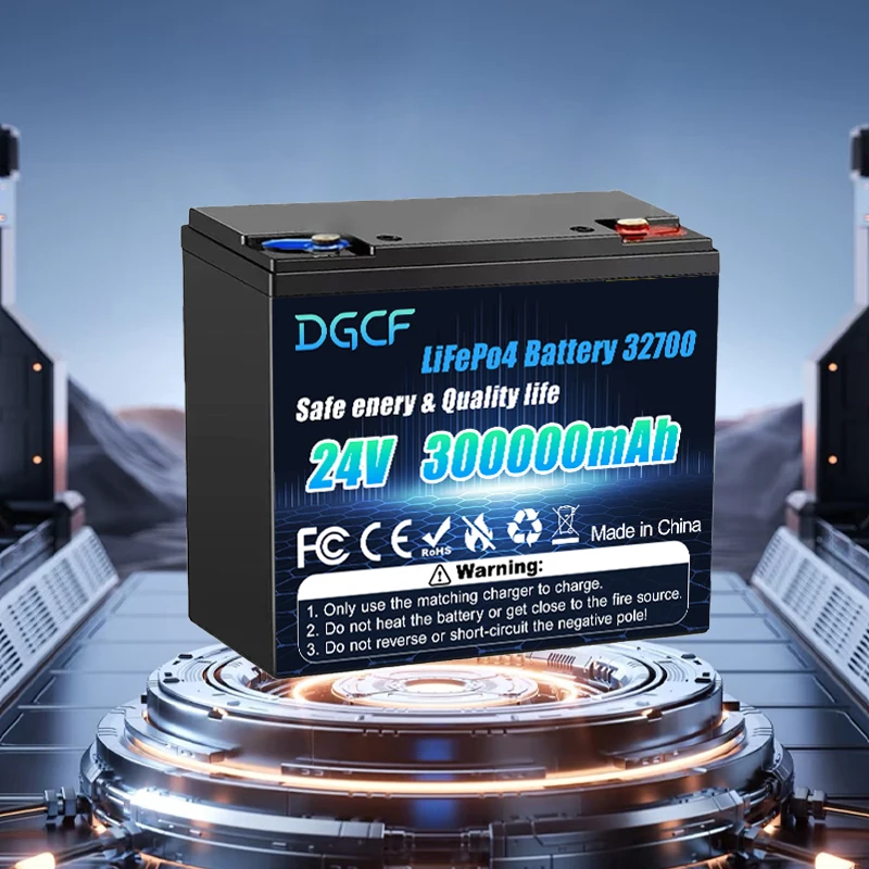 

New 24V 300AH LiFePO4 32700 Battery With BMS Pack Battery 8000 Cycle Travel Vehicle Solar Wind Turbine Camping