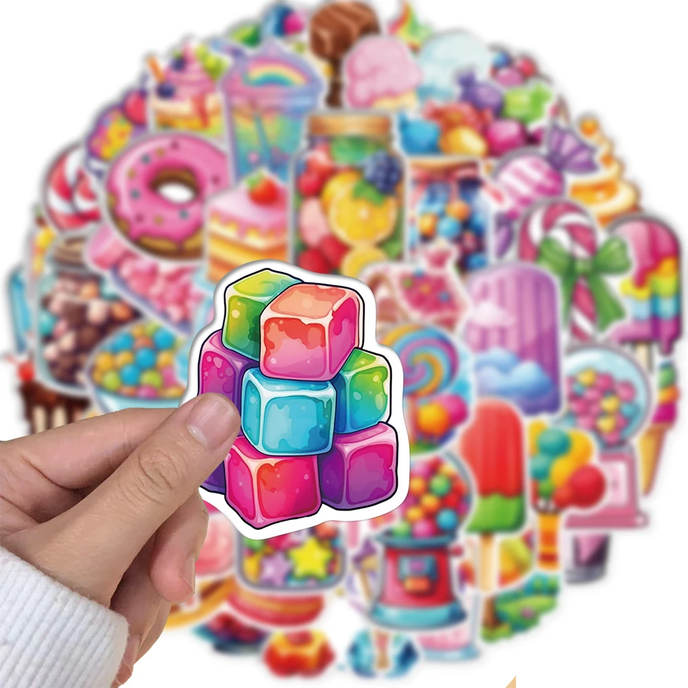 50PCS Colorful candy room decor wall art stickers papel tapiz pared adhesivo pegatinas de pared impermeable cozinha bookmark