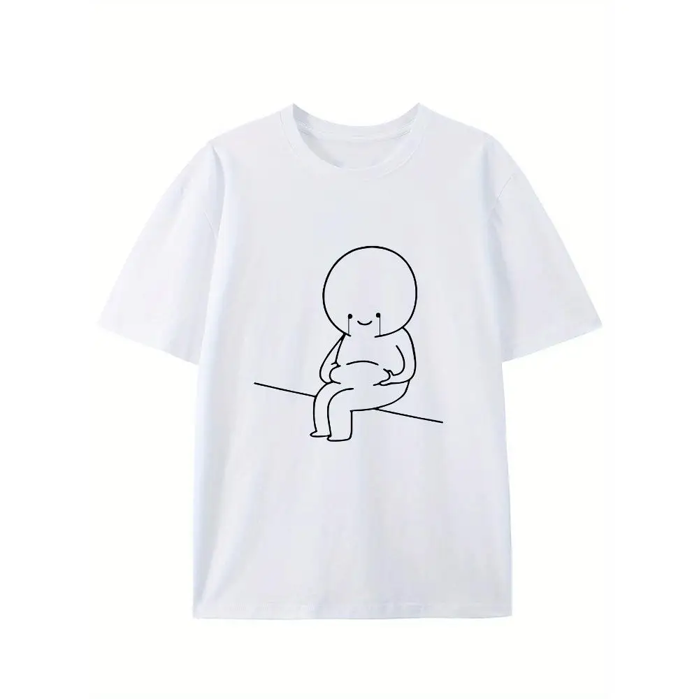 Men Women Cotton T Shirt Short Sleeve Round Neck Summer Casual Gift Unique Design Empathy When Weight Gain Makes You Feel Down
