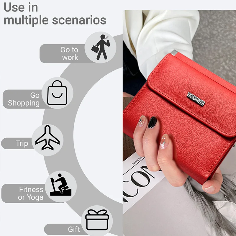 Mini Magnetic Wallet Women Short Genuine Leather Wallets Fashion Solid Hasp Wallet Female Small Sequined Woman Wallets And Purse
