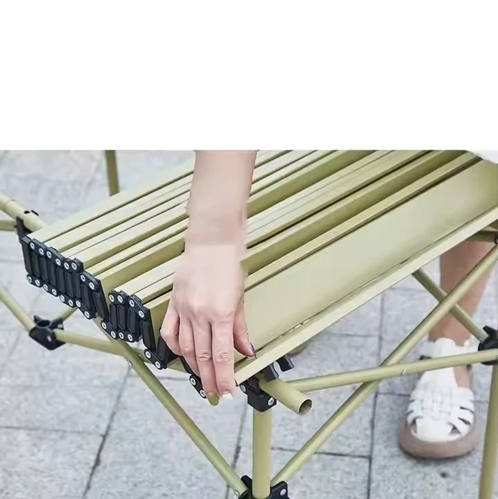 مصنع توريد المحمولة البيض لفة التخييم السفر نزهة الشواء مكتب أثاث خارجي الكربون الصلب طاولة قابلة للطي