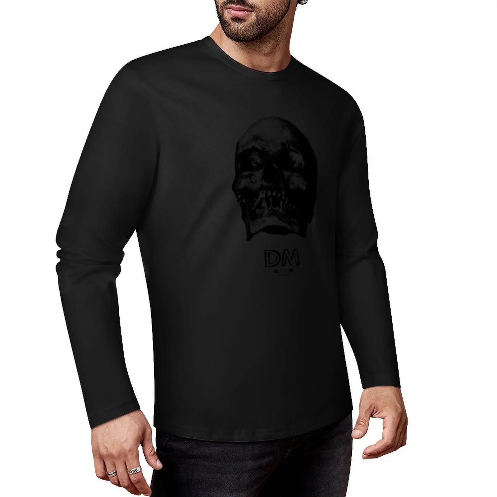 

DM, Memento Mori Logo Long T-Shirt customized t shirts korean fashion Blouse oversized t shirts for men