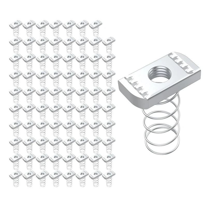 

3/8Inch-16 Strut Channel Nuts, Spring Strut Channel Cone Nuts For Strut Channel, Easy To Locate Mounts Solar Panel