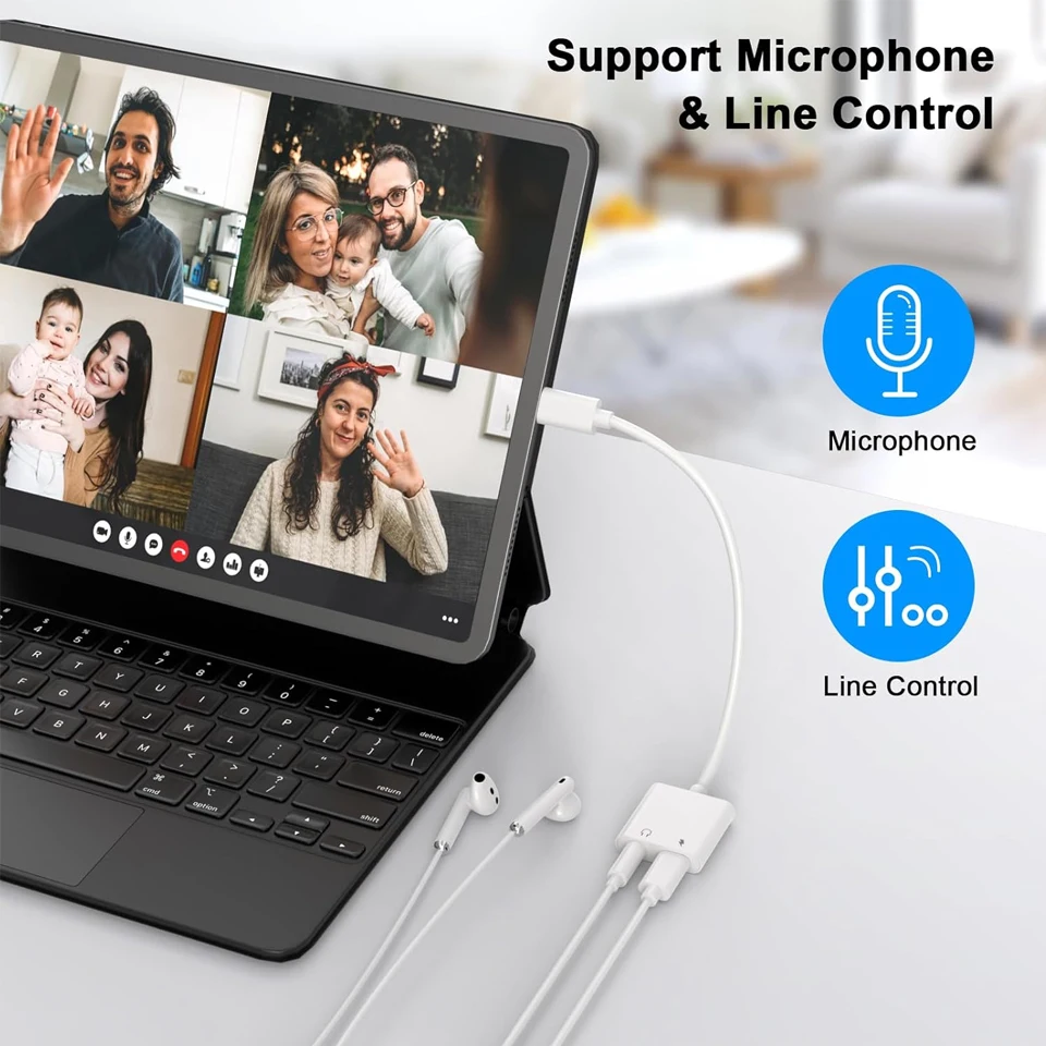2-in-1 Audio Adapter USB C to 3 5 mm Jack Type-C Charging 3.5mm Aux Cable For Samsung Xiaomi Huawei Wired Headphones Connector view 4