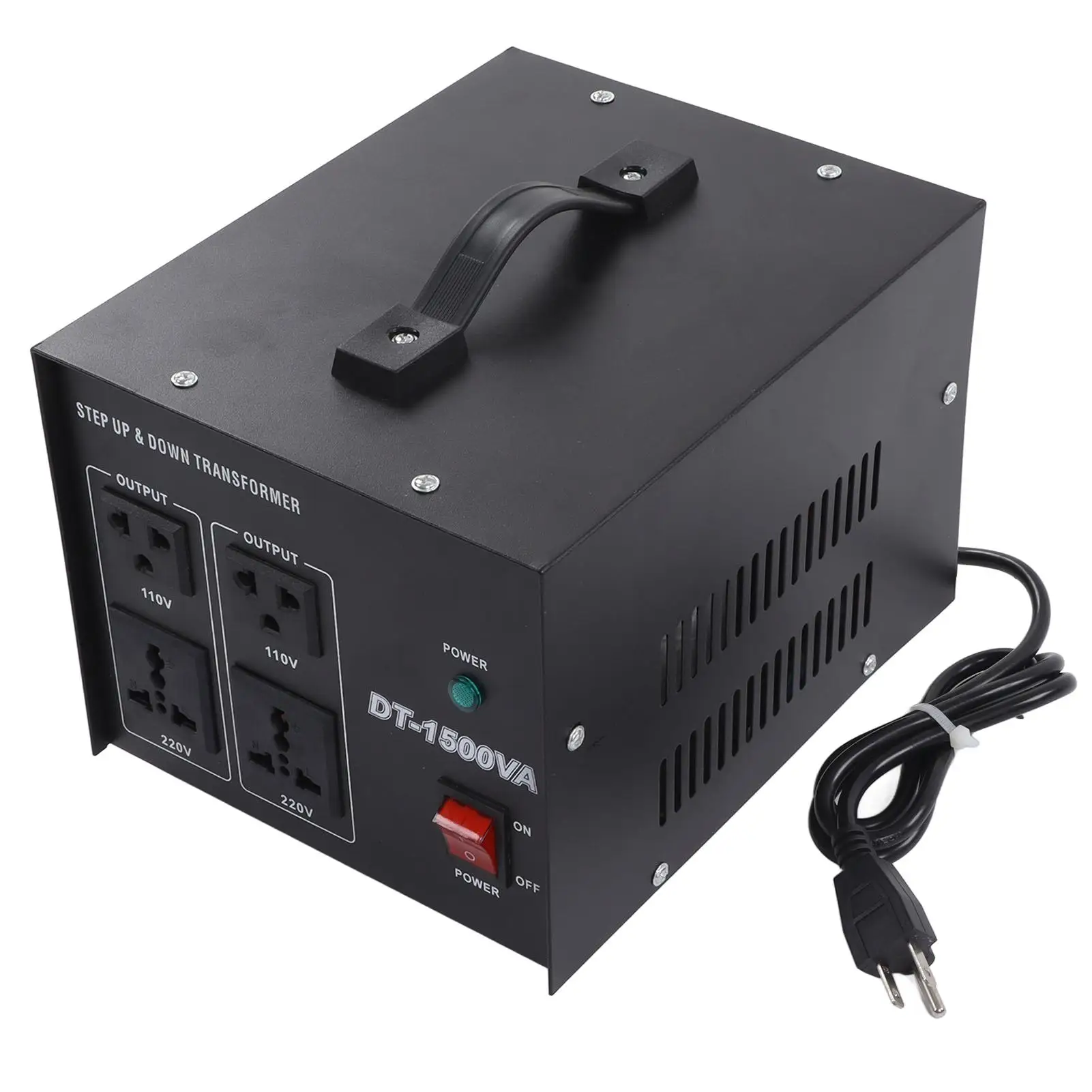 1500W DT-1500VA Heavy Duty Voltage Converter Power Transformer 110V‑220V 220V‑110V