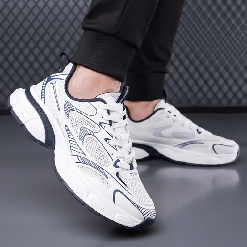 

Men's Sports Shoes with Thick Soles Outdoor Style Multi-color Laced Large Size Suitable for Spring and Summer Breathable Shoes
