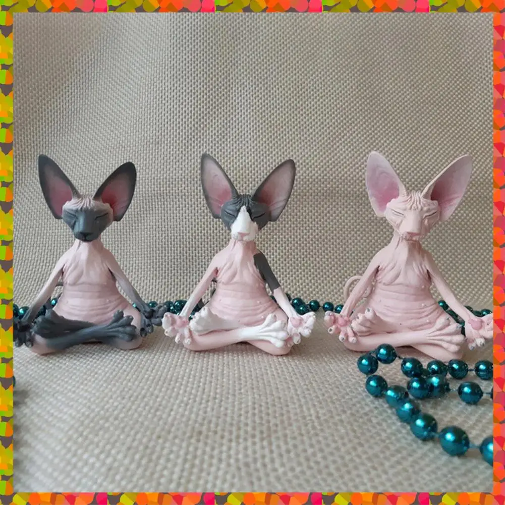 

Акция! Смола Медитация Йога Кошка Статуя Художественный Декор Скульптура Стол Домашний Сад Статуя