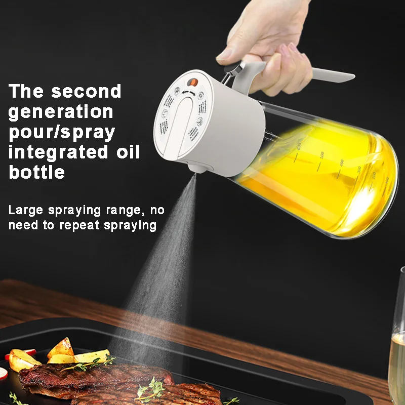 

Oil Sprayer Bottle 2in1 Glass Oil Bottle Cooking Anti-leakage Olive Oil Storage Bottle BBQ Air Fryer Kitchen Supplies Tools 2024