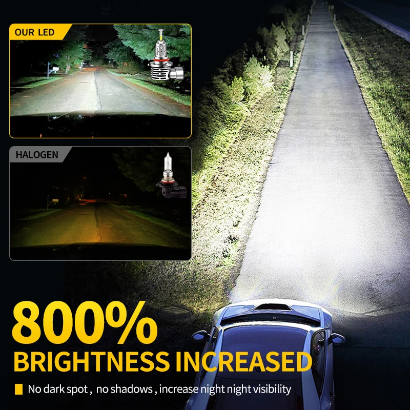 2Pcs Canbus 9005 9006 LED Headlight Bulb Mini 360 Size 30000LM CSP High Low Beam For Chevy Tahoe 2001-2006 2002 2003 2004 2005